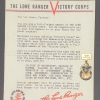 Lone Ranger Victory Corp Membership Kit Letter with tab